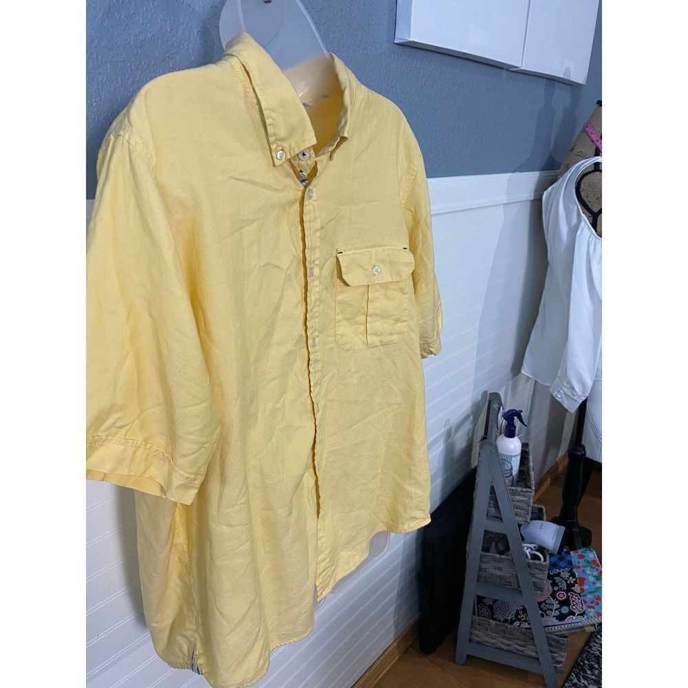 Arturo Calle Yellow Collared Button Down Shirt - Picture 3 of 6